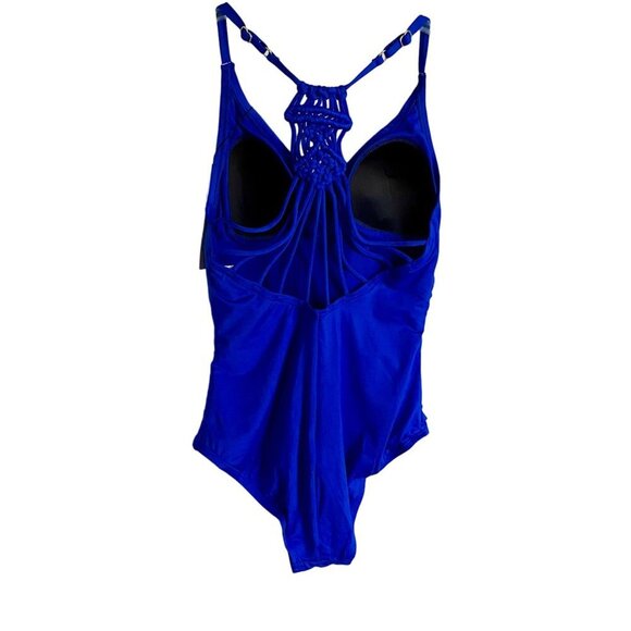 Firpearl Tummy Control Ruched Swimsuit with Braid Macramé Size 6 Runs Small NEW - Picture 5 of 9